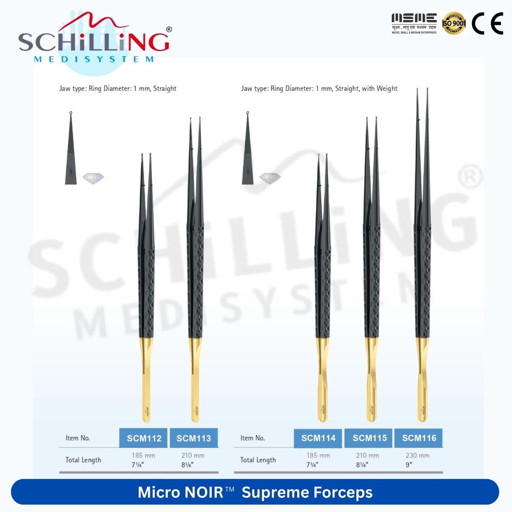 Schilling Micro Noir Supreme Forceps - Application: Hospital