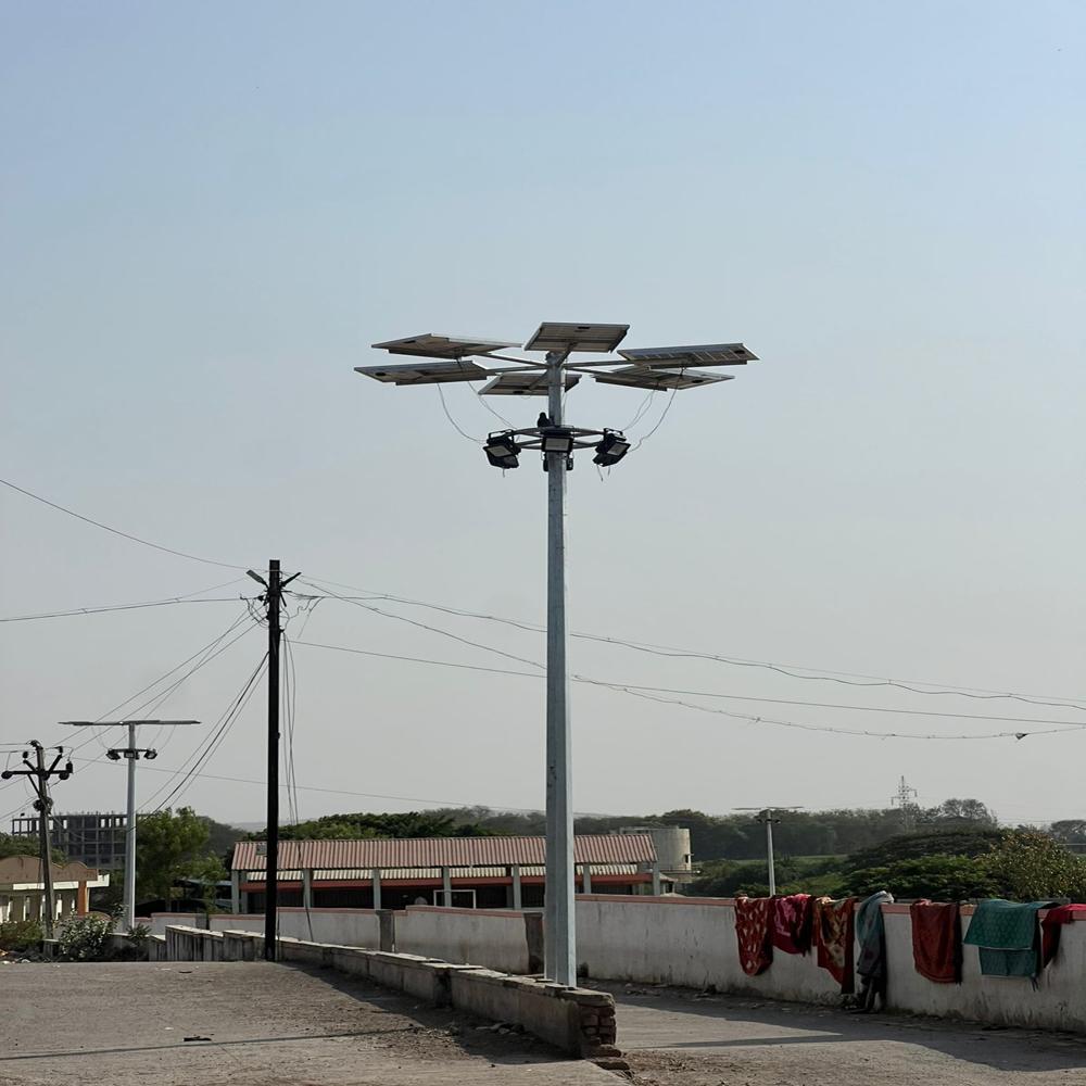 Mild Steel Modular Gi Solar Street Light Pole - Color: Silver