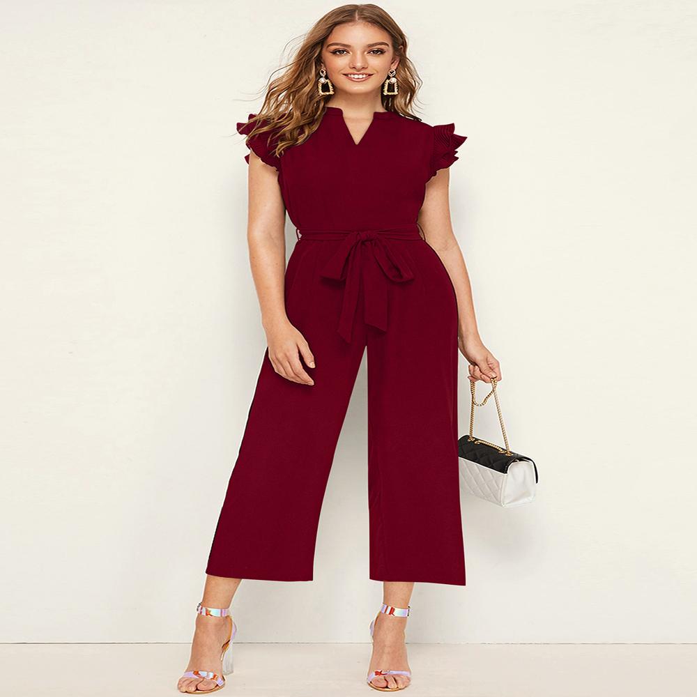 Women's Plain Basic Jumpsuit - Color: All