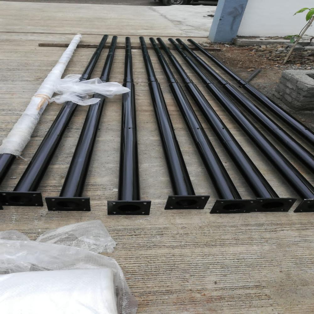 7m Tubular Steel Pole - Color: Black