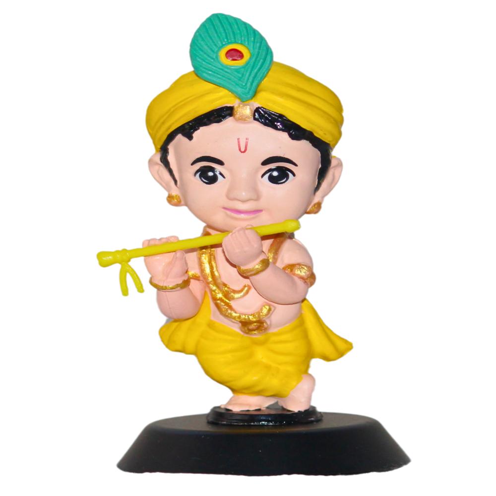 Miniature krishna ankh open yellow