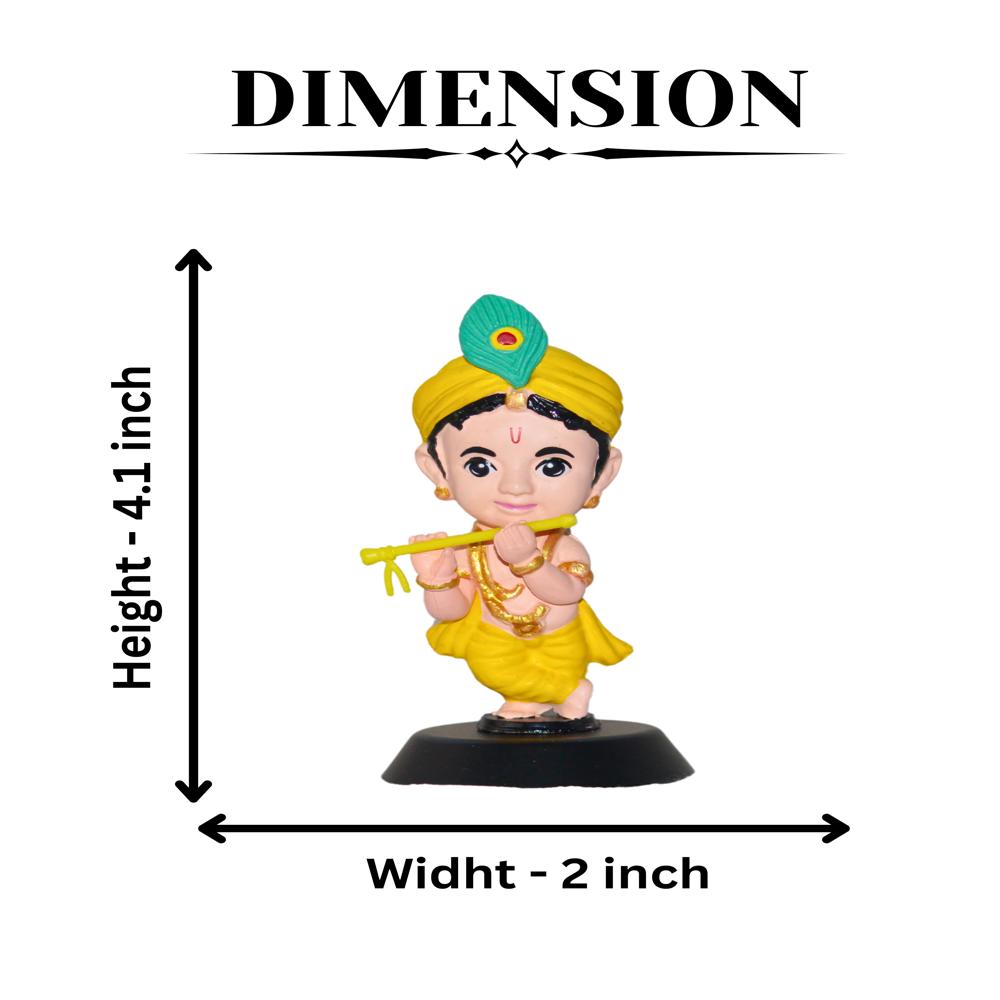 Miniature krishna ankh open yellow