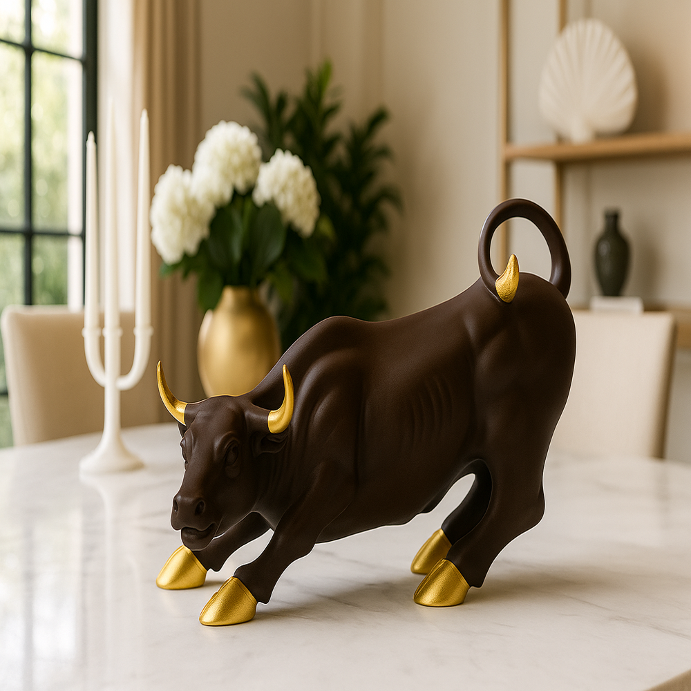 Share market small bull brown