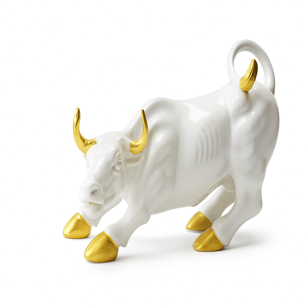 Share market small bull white