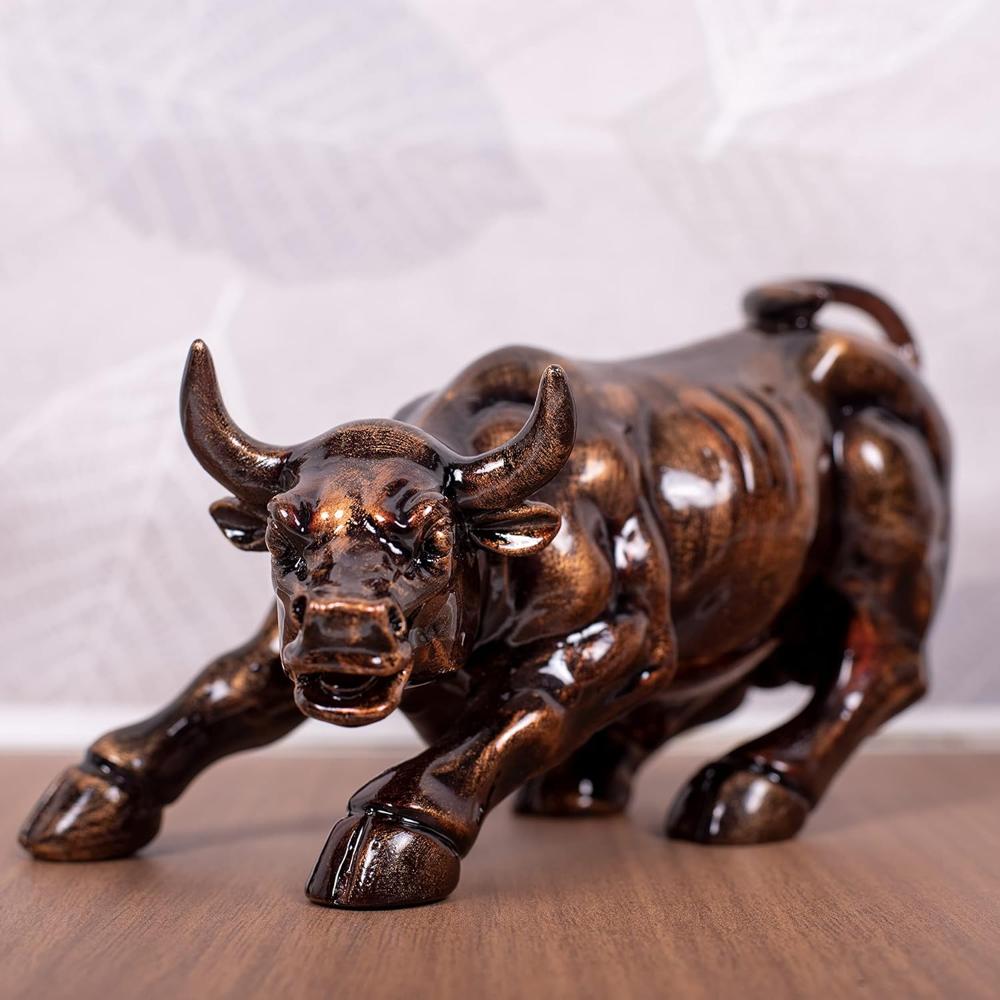 Share market big bull brown glossy