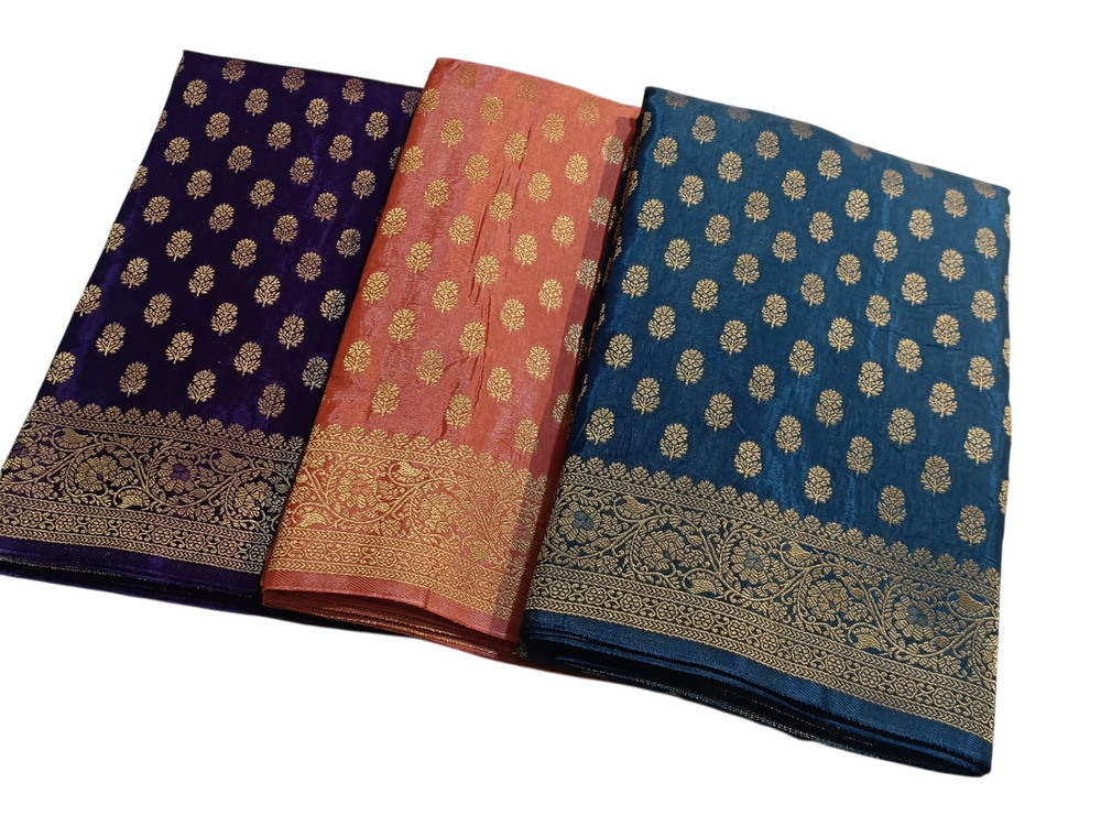 Fancy Zari Work Silk Saree - Color: Different Available