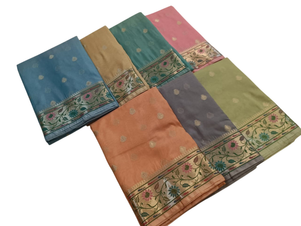 Fancy Zari And Paithani Border Banarasi Silk Saree