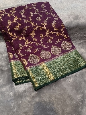 Zari Work Munga Silk Saree