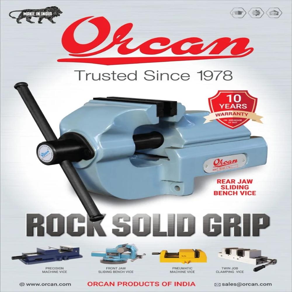 Rear Jaw Sliding Bench Vice, Jaw Width - 6