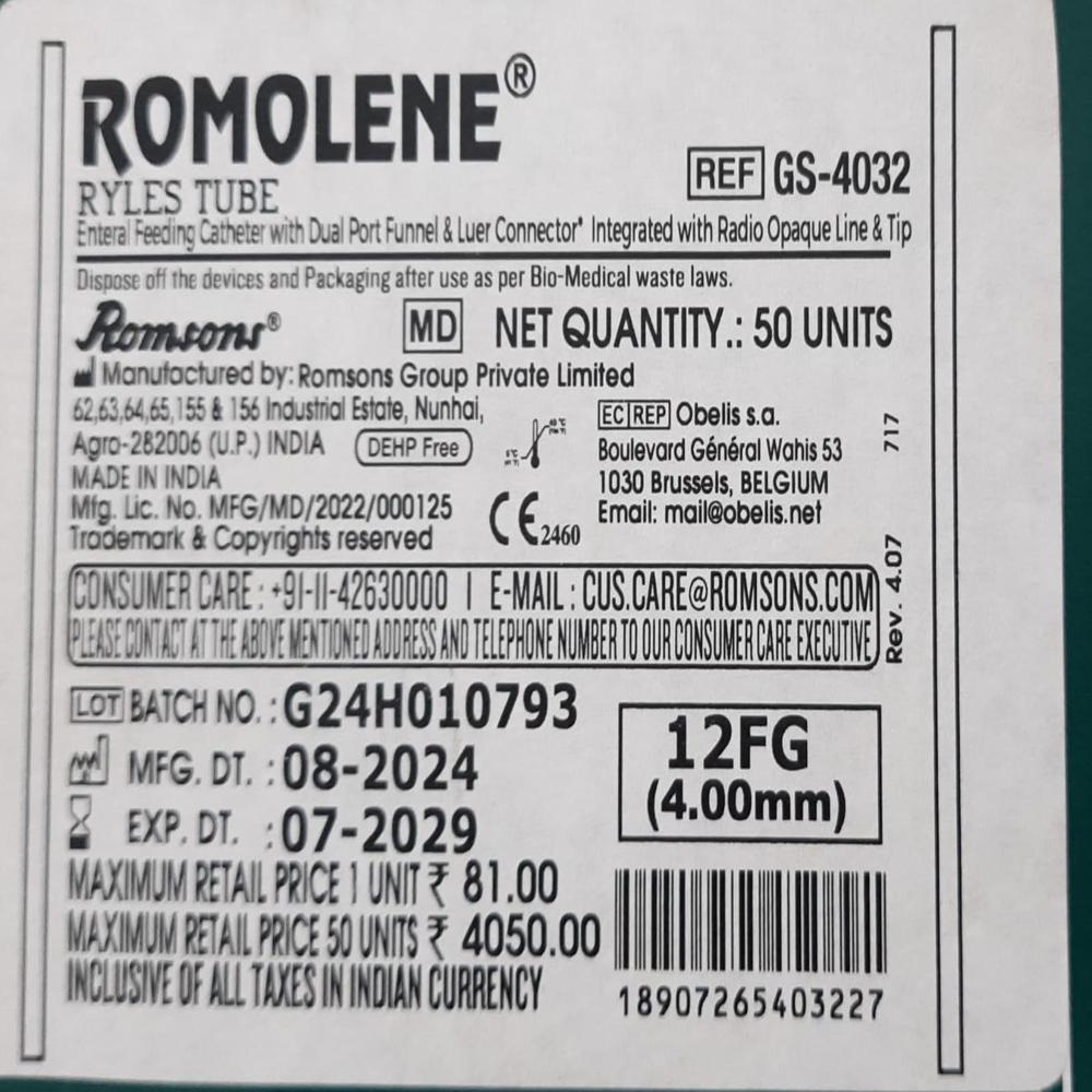 RYLES TUBE  ROMOLINE 12 FG