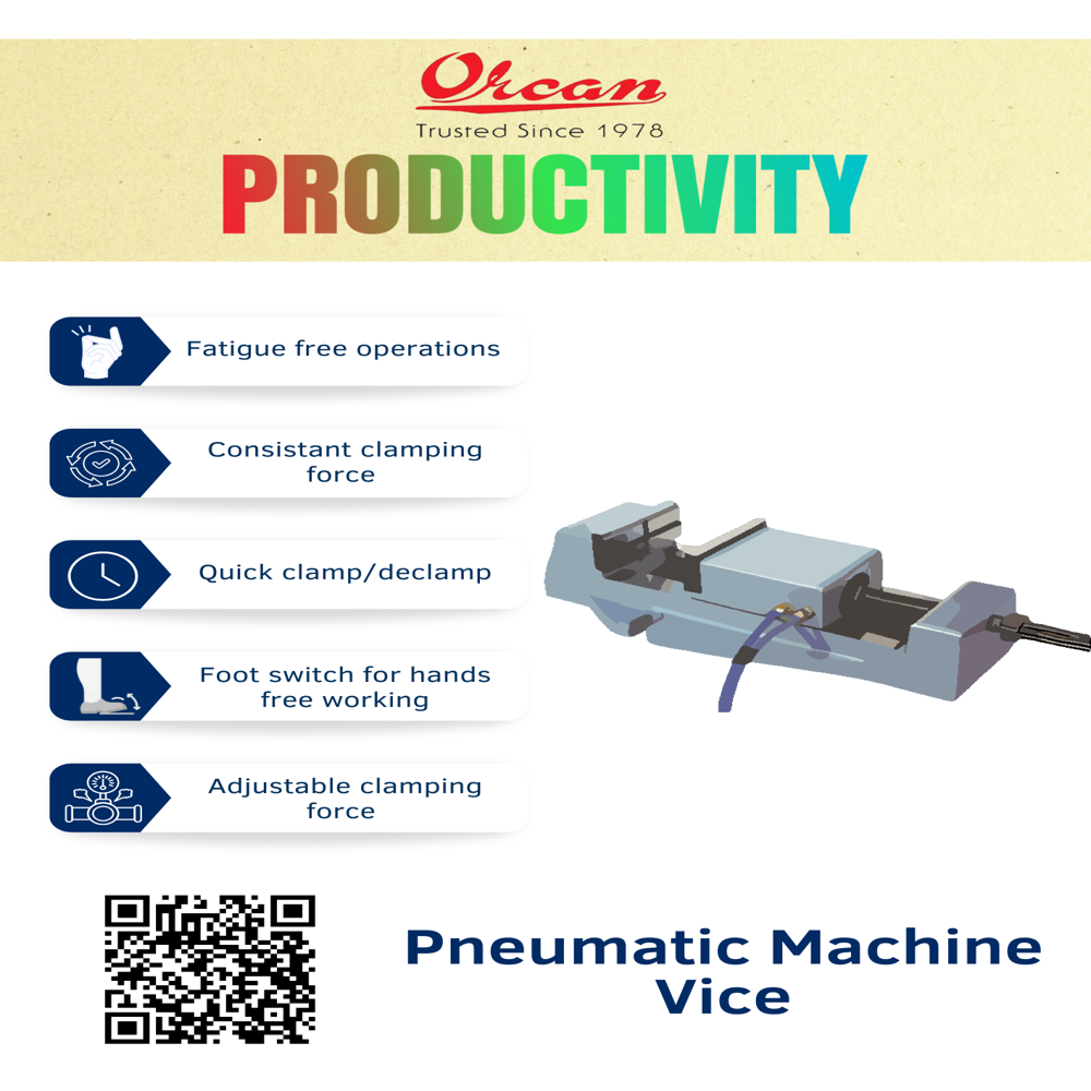 Pneumatic Machine Vice - Color: Grey