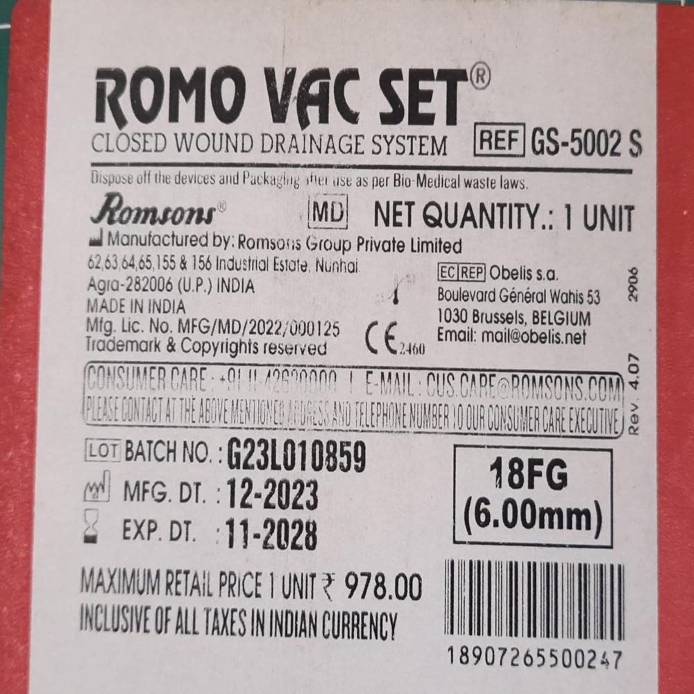 DRAINAGE SYSTEM ROMO VAC SET 18 FG