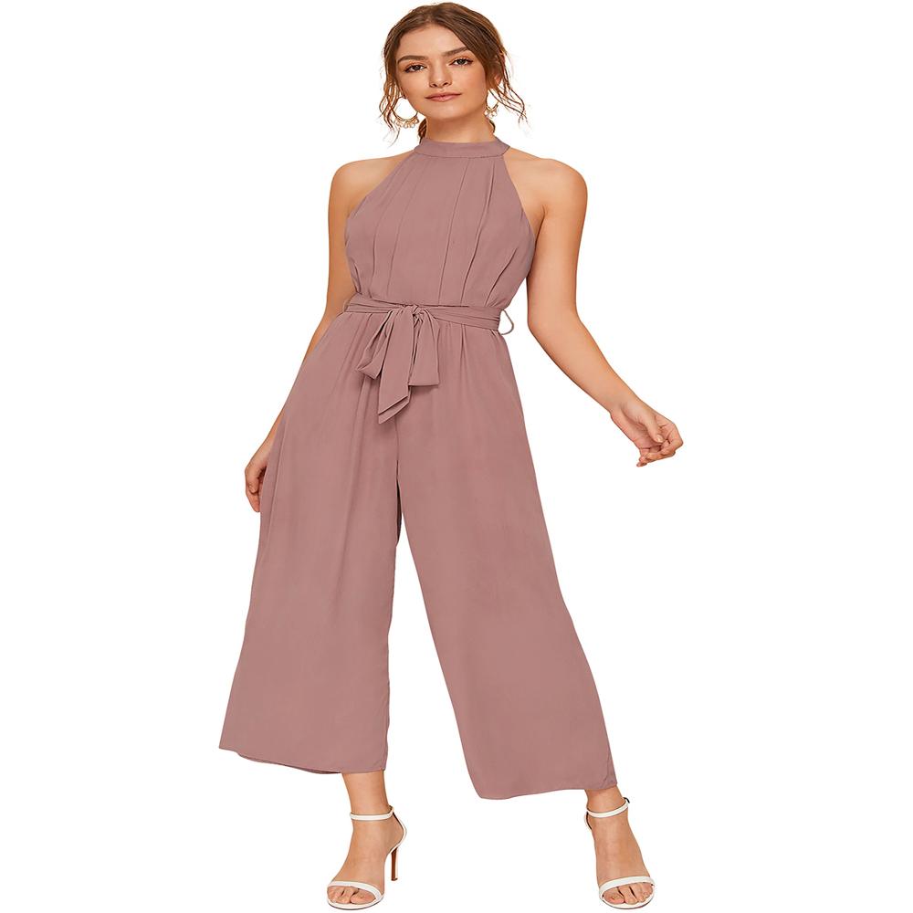 O-neck Basic Jumpsuit - Color: All