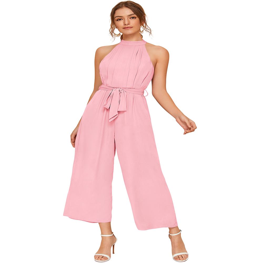 O-neck Basic Jumpsuit - Color: All