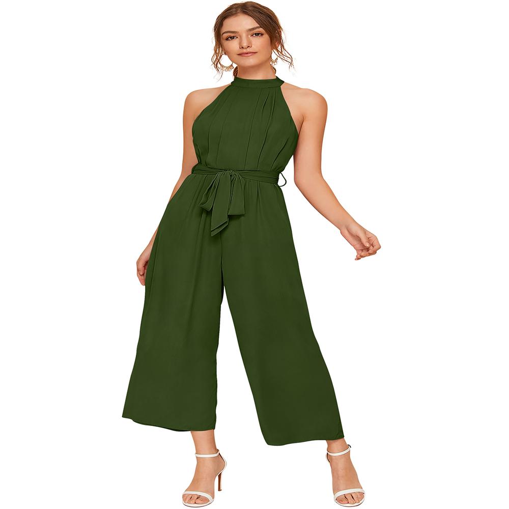 O-neck Basic Jumpsuit - Color: All