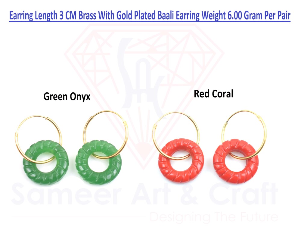 Brass With 18k Gold Plated Baali Earring Weight 6.00 Gram Per Pair Earring Length 3 CM