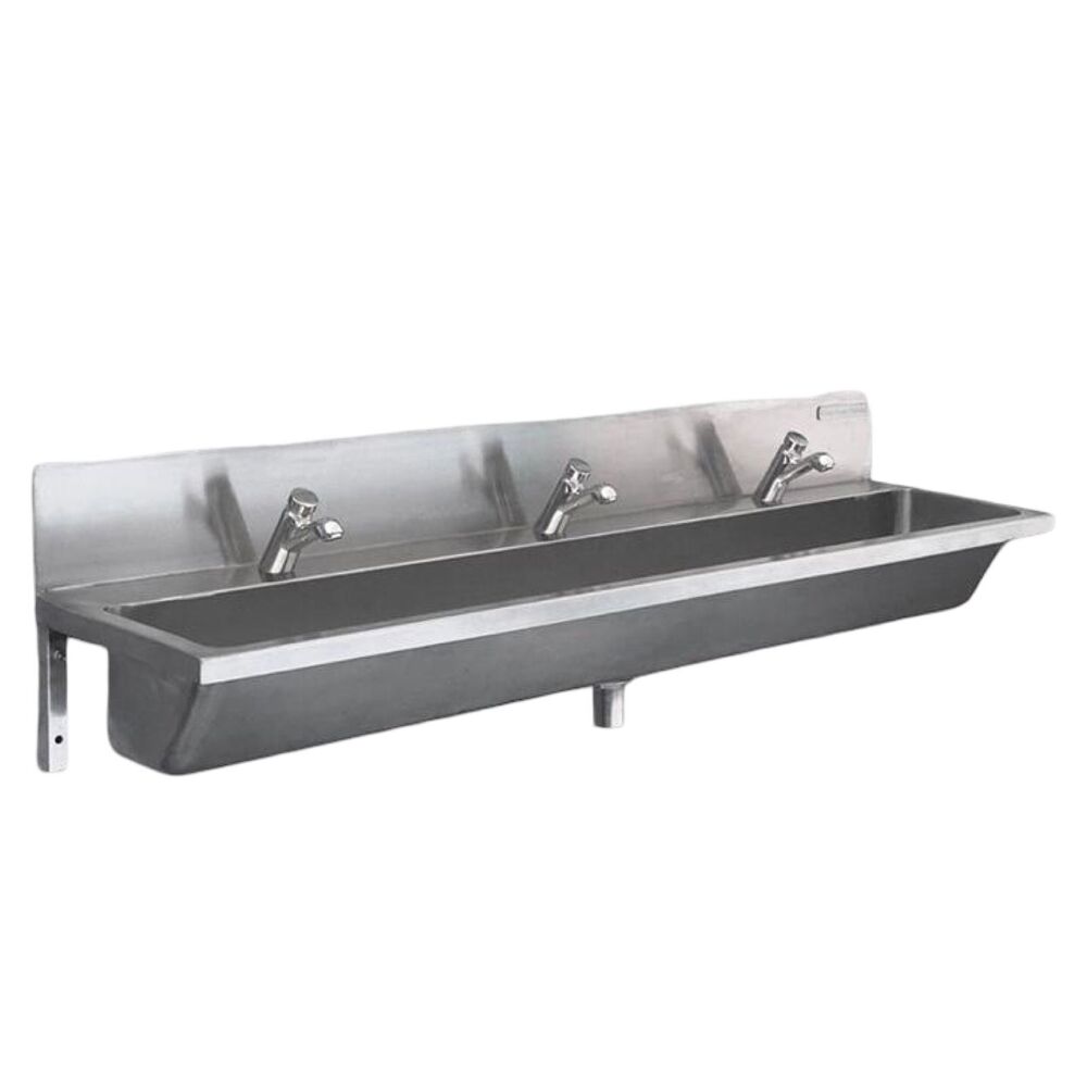 Wall Mounted 3 Person Hygiene Station - Color: Silver