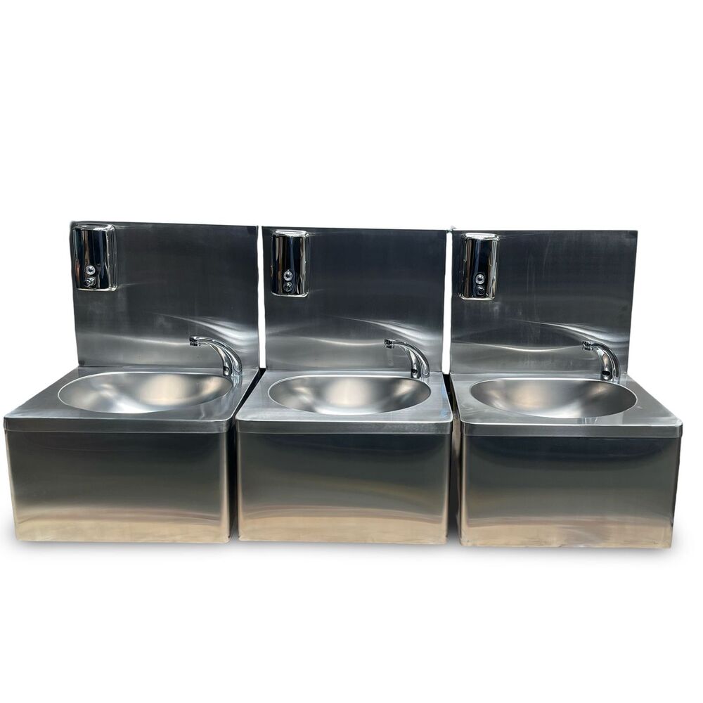 Wall Mounted Hand Wash Unit - Color: Silver