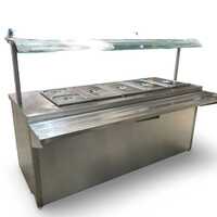 5 Container Bain Marie With Sneeze Guard - Color: Silver