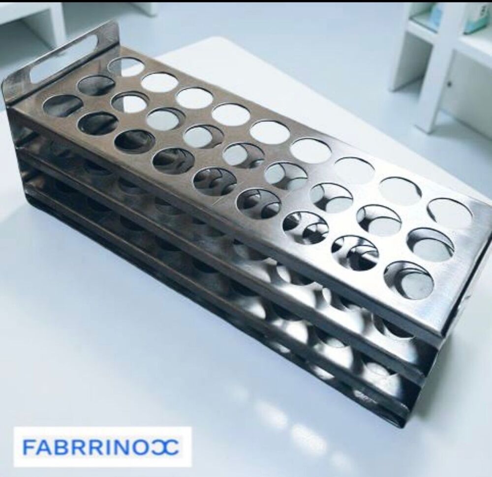 Stainless Steel Test Tube Stand - Color: Silver