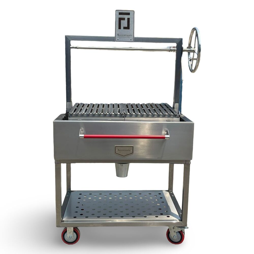 Stainless Steel Charcoal Bbq With Argentinian Adjustable Cooking Heights - Power Source: Gas