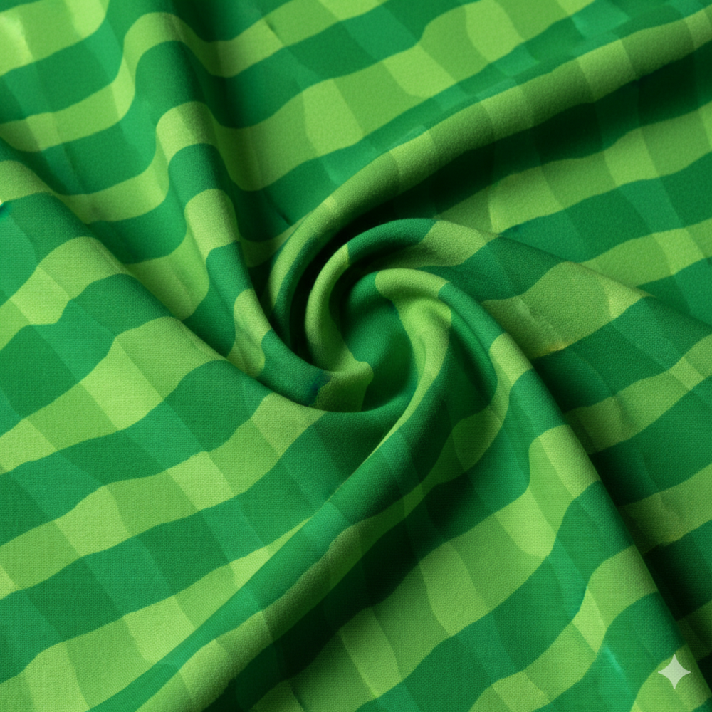 Digital Print Green Checkered Fabric
