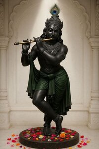 Large Size Black Marble Lord Krishna Statue - Color: Various Available