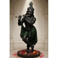 Large Size Black Marble Lord Krishna Statue - Color: Various Available