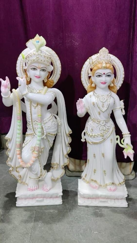 मार्बल भगवान राधा कृष्ण की मूर्ति