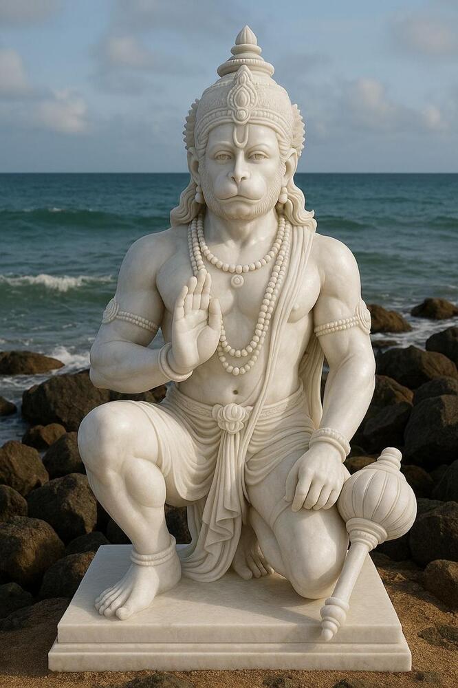 White Marble Hanuman Statue - Color: Various Available