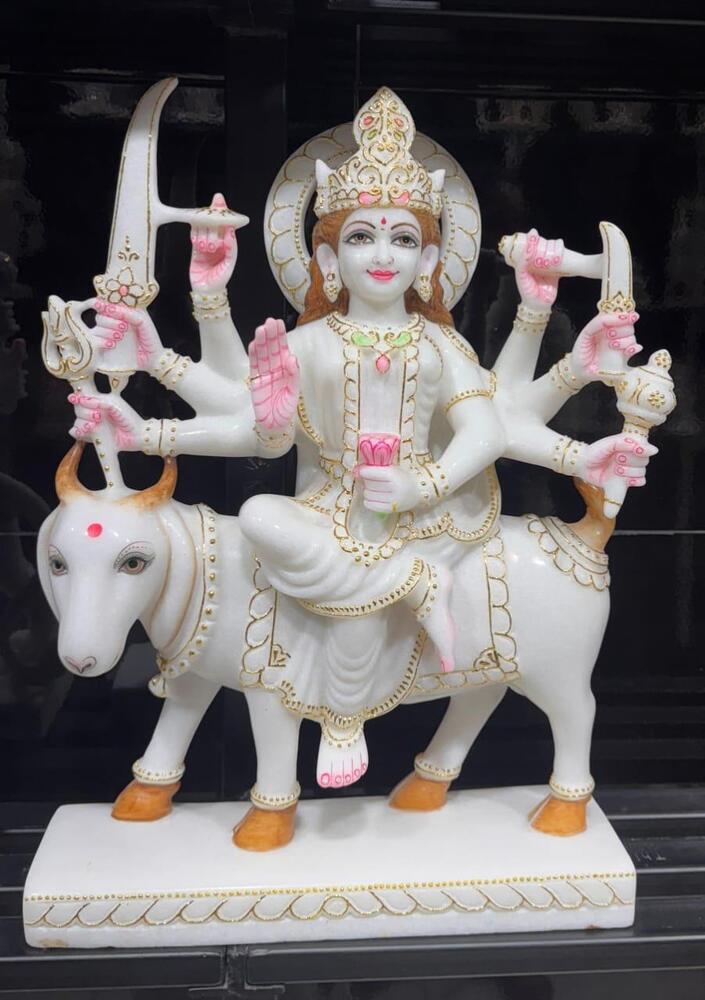 Painted Hindu Marble Sheetla Mata Statue - Color: Various Available