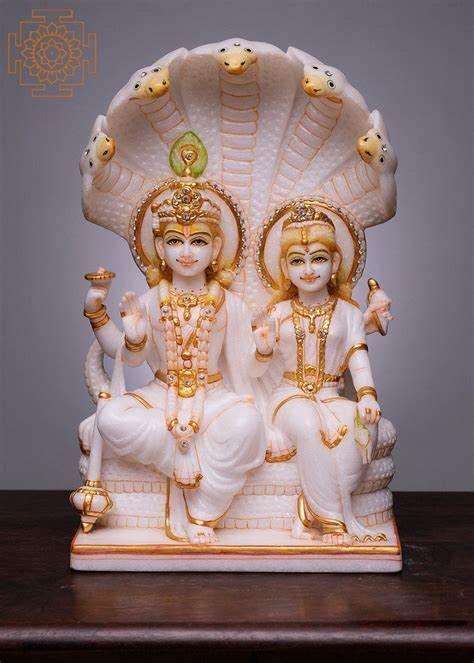 3 Feet Marble Laxmi Narayan Statue - Color: Various Available