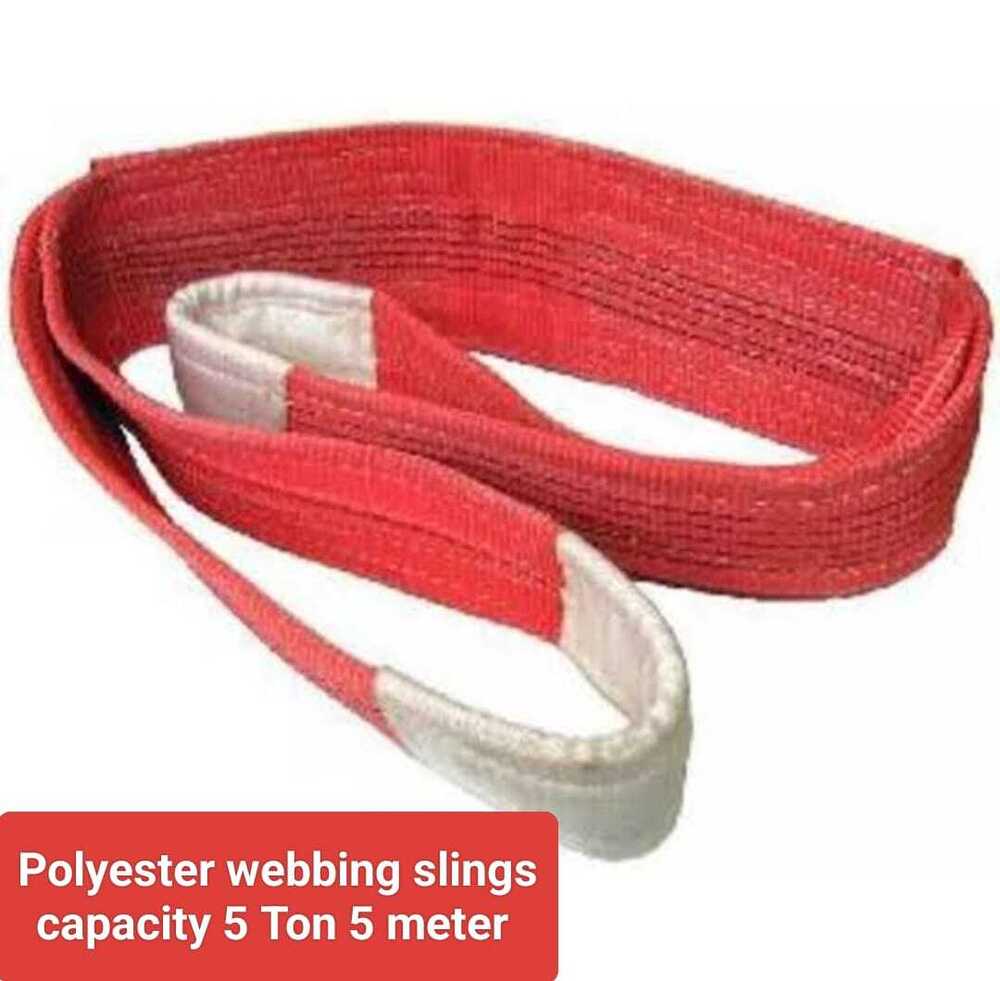 5 Ton Polyester Webbling Slings - Color: Red