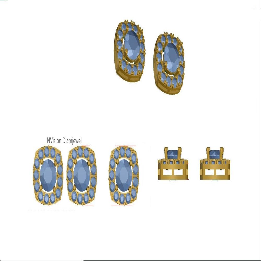 Cushion Glow Dual Tone Elegance in LabGrown Diamonds Studs