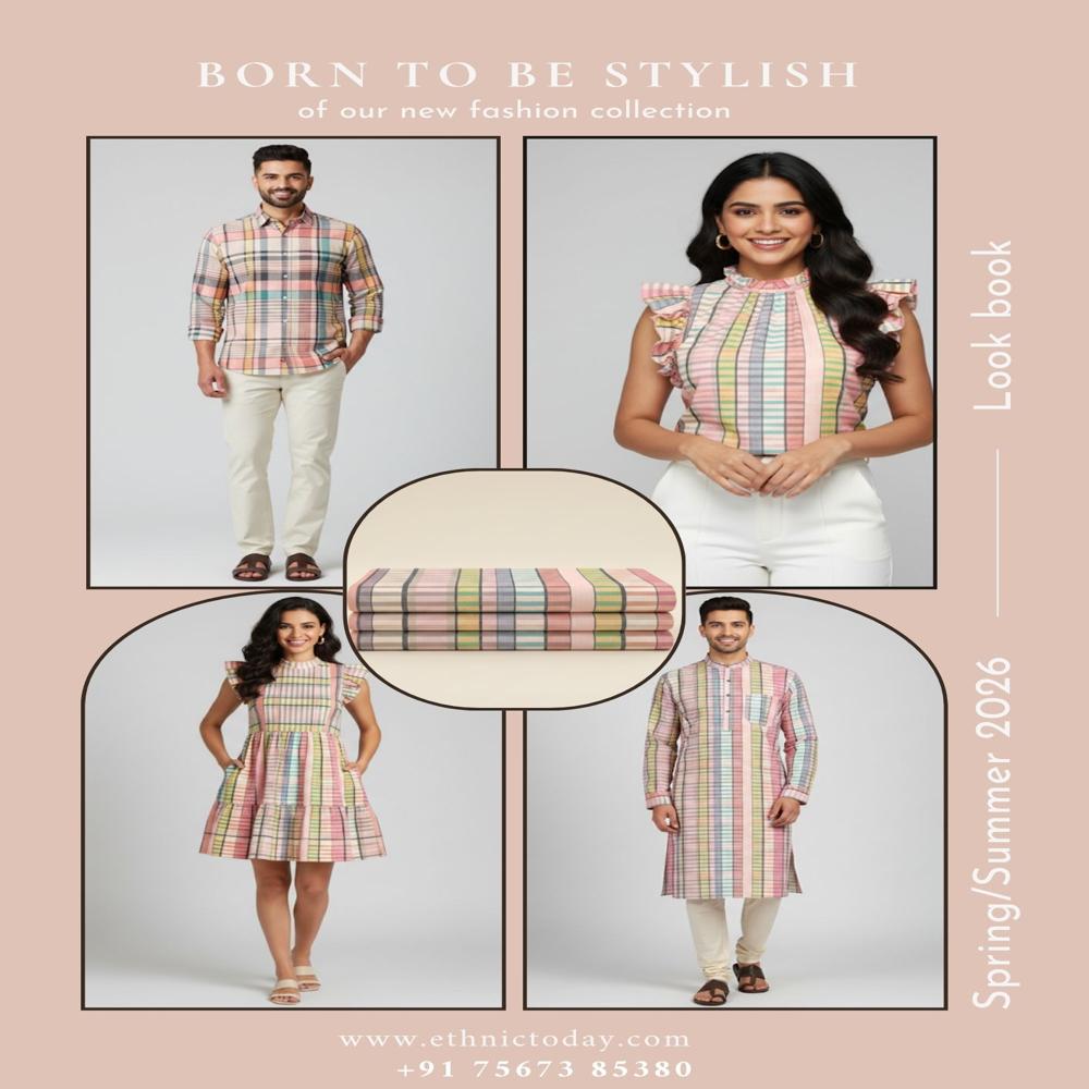 bemberg Check fabric ,mans shirt fabric