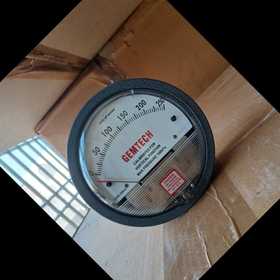 GEMTECH Series G2000-250MM Differential Pressure Gauge Range 0-250 MM W.C