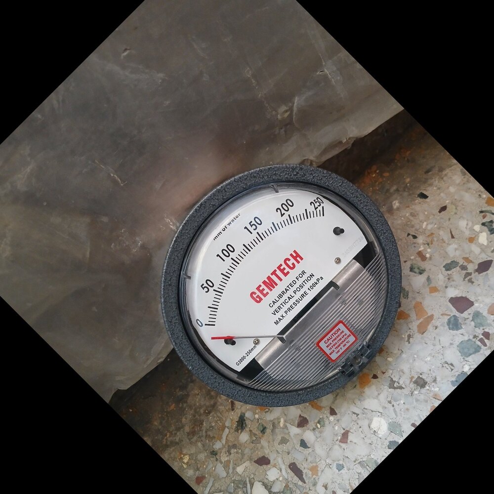 GEMTECH Series G2000-250MM Differential Pressure Gauge Range 0-250 MM W.C
