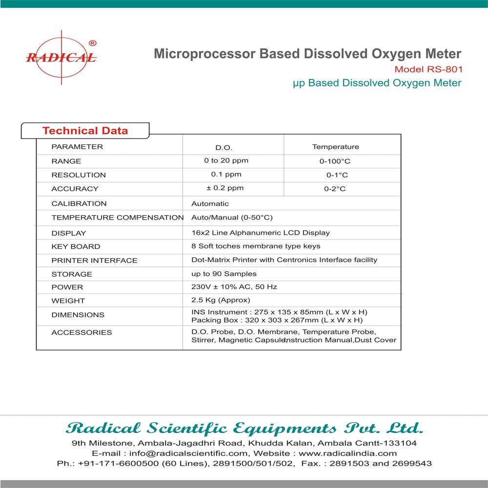 Dissolved Oxygen Meter RS-801
