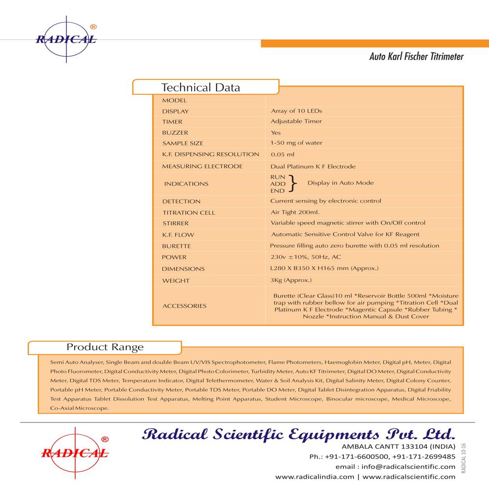 Auto Karl Fischer Titrimeter RT-761