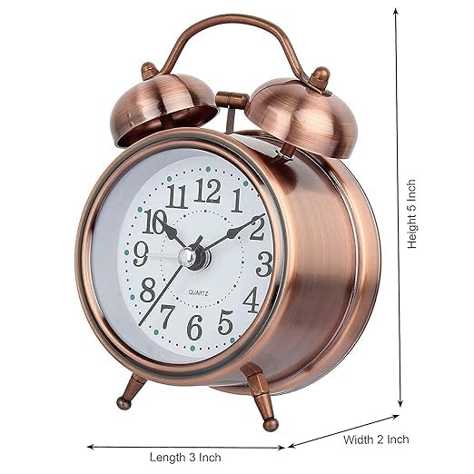 Big Copper Alarm Clock - Shape: Round