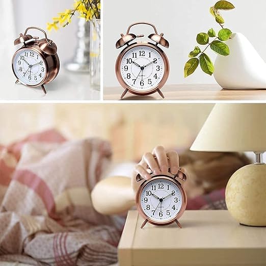 Big Copper Alarm Clock - Shape: Round