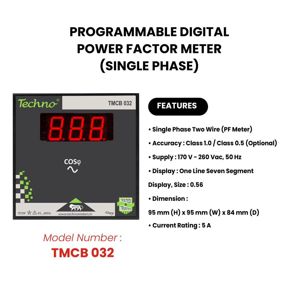 Stainless Steel & Pvc Digital Power Factor Energy Meter
