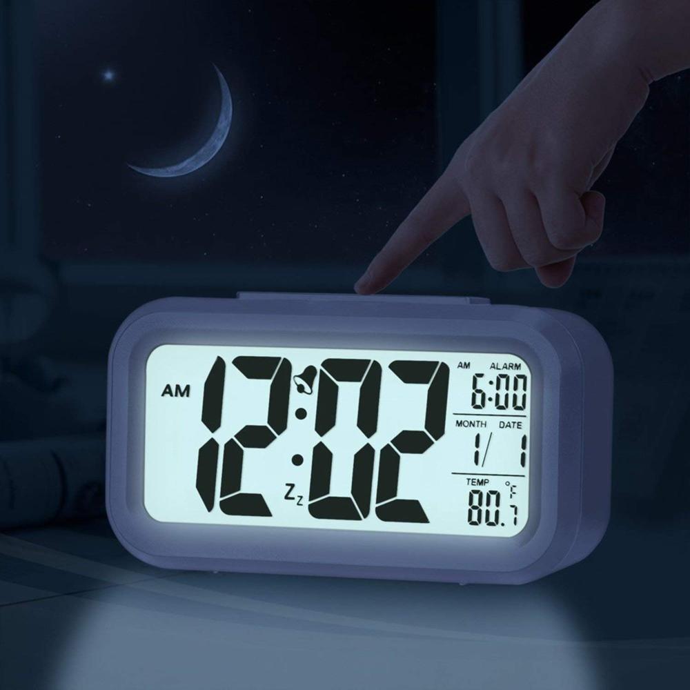 Black Digital Rectangle Clock - Material: Plastic