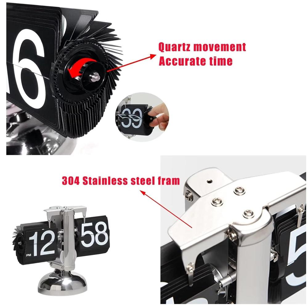 Stainless Steel Retro Flip Clock