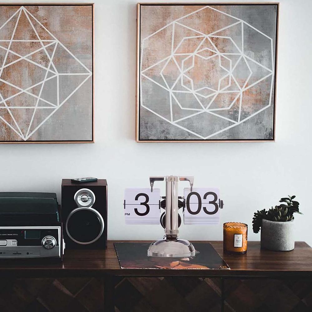 Stainless Steel Retro Flip Clock
