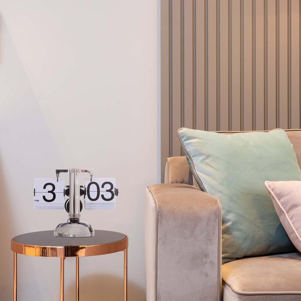 Stainless Steel Retro Flip Clock - Color: Silver