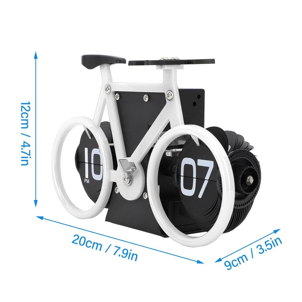 Bike Shape Flip Clock - Color: Black And Silver