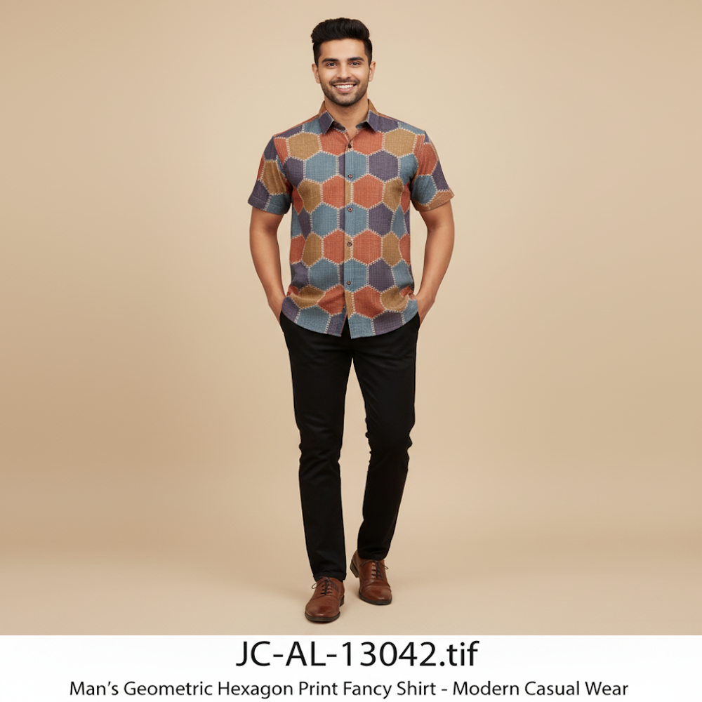 Hexagon  Digital Print Fabric ,Geometric Fabric