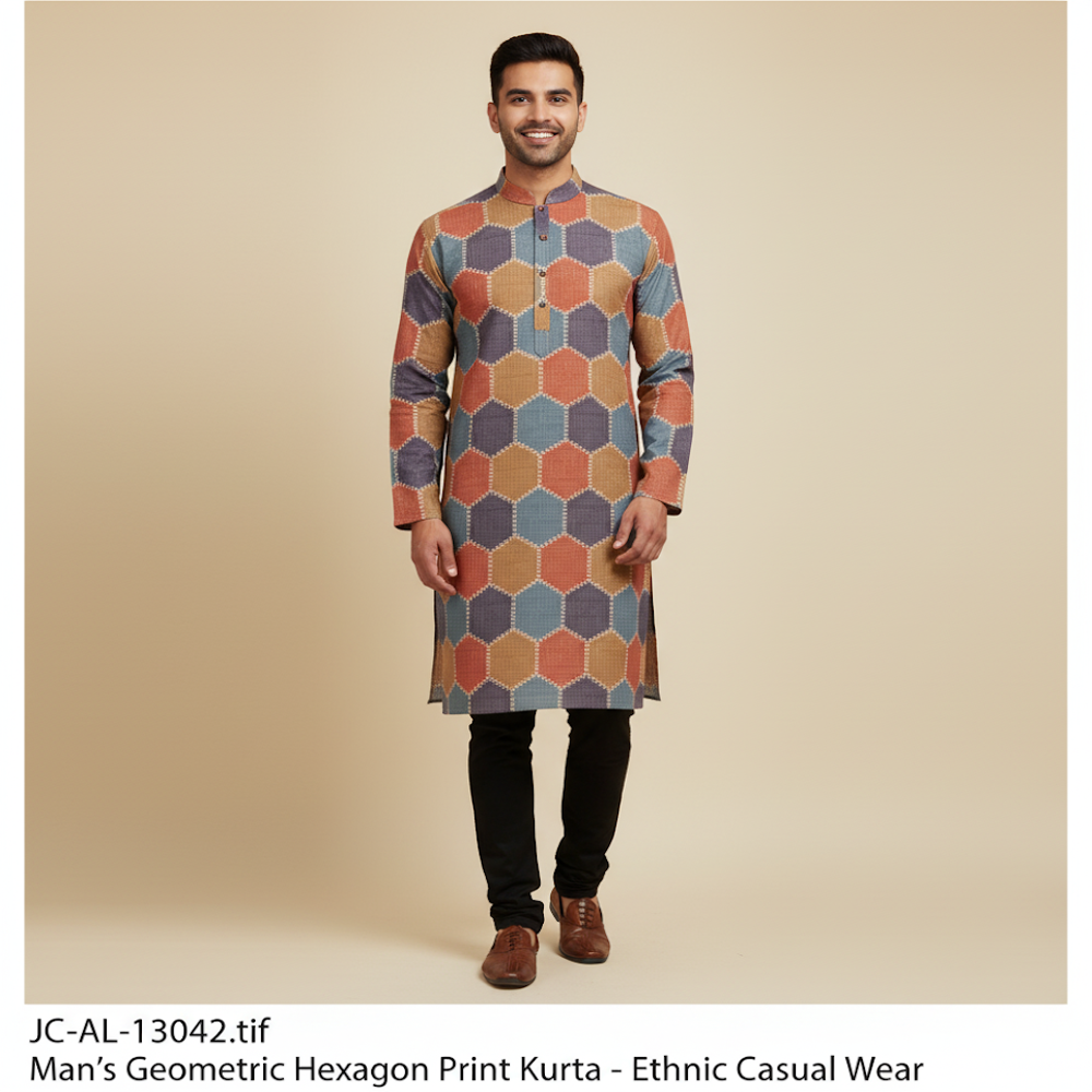 Hexagon  Digital Print Fabric ,Geometric Fabric