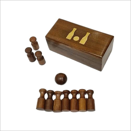 Wooden Bowling Game Box